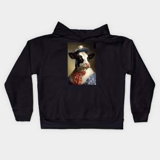 Mistress of Moo Manor - Classic Cow Portrait Kids Hoodie